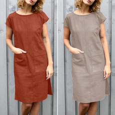 short sleeve dress, Cotton, Sleeve, cottonlinendres