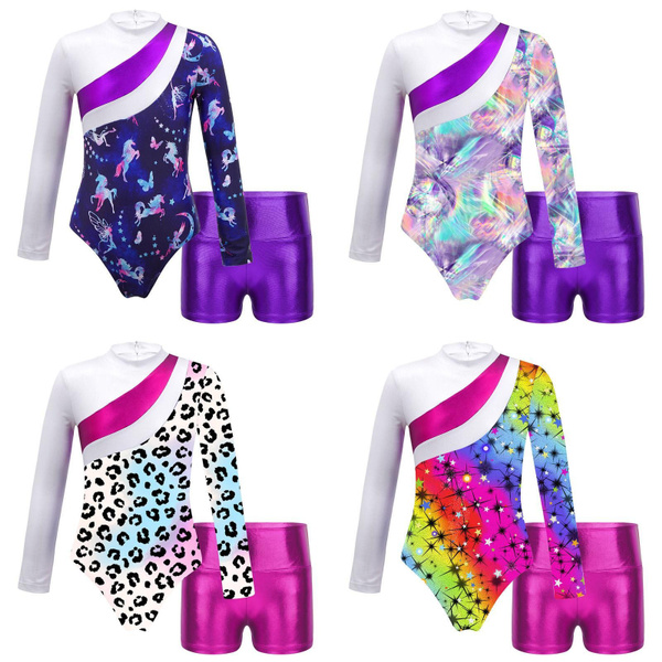 Gymnastics Leotards for Girls Stylish Dancewear with Matching Shorts ...