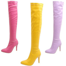pink, thighboot, High Heel Shoe, shoes for womens