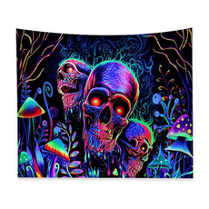 skulltapestry, blacklighttapestry, Tapestry, Colorful
