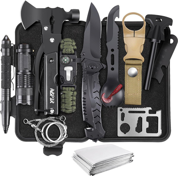 Gifts for Men Dad Husband Boyfriend Him, Survival Kits, 14 in 1 Survival  Gear Camping Essentials Cool Gadgets for Camping Hiking Wilderness  Adventures and Disaster Preparedness