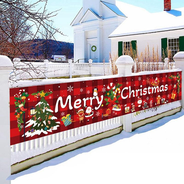 200cm*40cm Large Christmas Banner Merry Christmas Yard Sign Outdoor ...