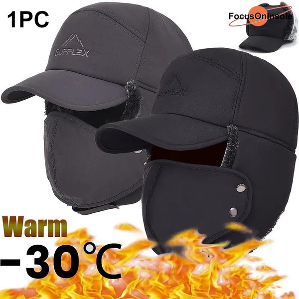 FocusOnInsole 1PC Winter Warm Bomber Hat with Ear Flap Outdoor Windproof  Skiing Hunting Fishing Trapper Hats for Women & Men