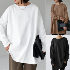 blouse, Round neck, Plus Size, long sleeve blouse