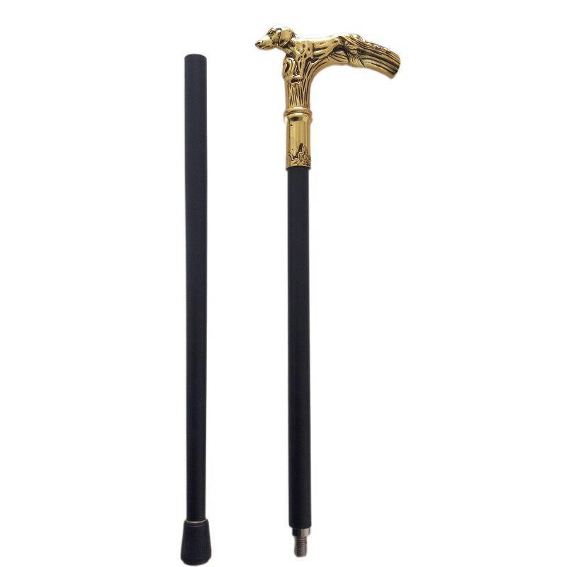 Golden Dog Walking Cane Aries Metal Fashion Cane Walking Canes Man Crutch for Men Trekking Poles Hiking Accessories 93cm_desvips.com