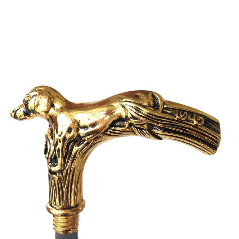 Golden Dog Walking Cane Aries Metal Fashion Cane Walking Canes Man Crutch for Men Trekking Poles Hiking Accessories 93cm_desvips.com