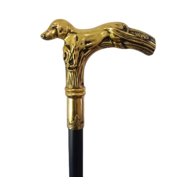 Golden Dog Walking Cane Aries Metal Fashion Cane Walking Canes Man Crutch for Men Trekking Poles Hiking Accessories 93cm_desvips.com