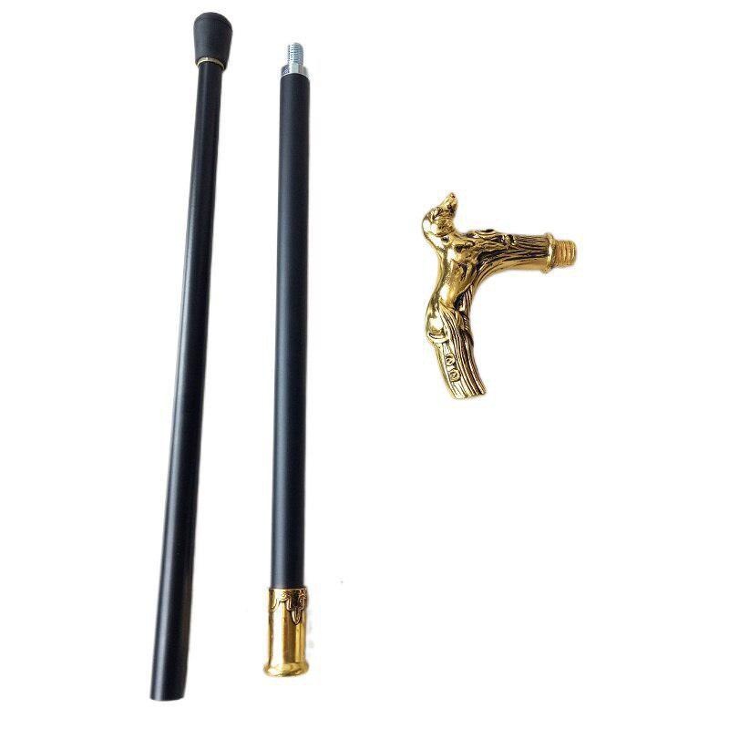 Golden Dog Walking Cane Aries Metal Fashion Cane Walking Canes Man Crutch for Men Trekking Poles Hiking Accessories 93cm_desvips.com