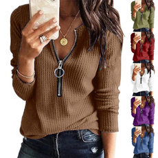 Tops & Tees, Plus Size, pullover women, Deep V-Neck