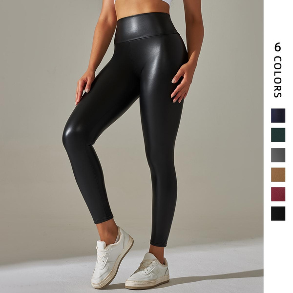 WDIRARA Women's Plus Size High Waist PU Leather Leggings Stretch Skinny  Pants Black 0XL at Amazon Women's Clothing store