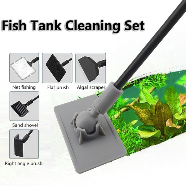Aquarium Fish Tanks Cleaning Tools Kit Algae Tank Cleaner Set Aquarium  Cleaner Fish Tank Net Scraper Sponge Accessories