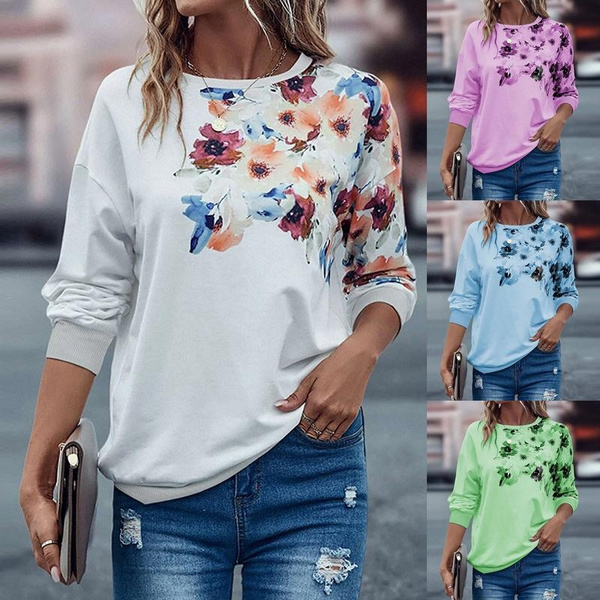 Ladies floral clearance sweatshirts