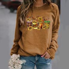 sunflowerscoffeecupssweater, Coffee, Outdoor, Necks