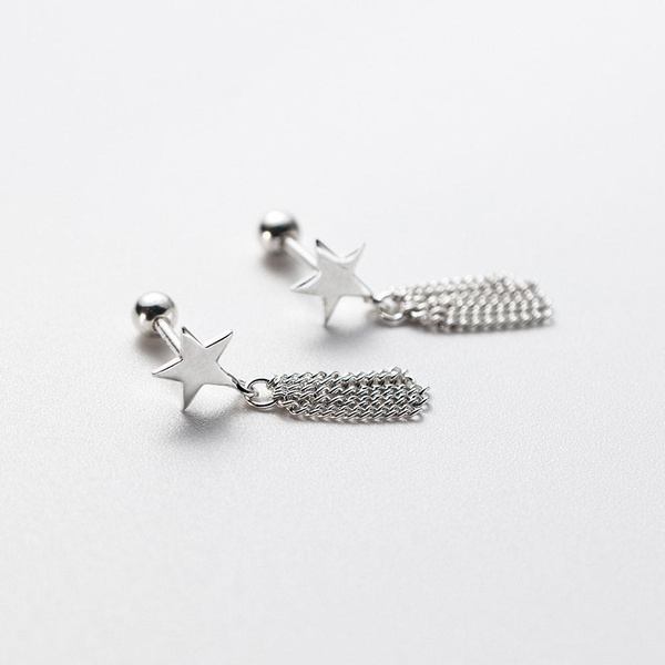 Latest Tassel Glossy Star Earring Handmade Screw Buckle Earrings Medium ...