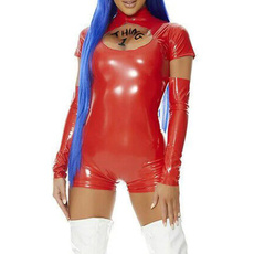 short sleeves, latex, Shorts, clubwear