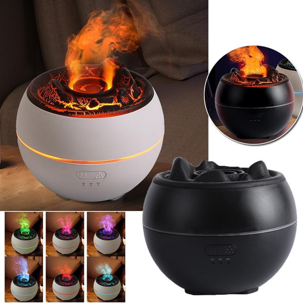 Colorful LED Light Flame Aroma Diffuser Essential Oil Diffusers for Home  Bedroom