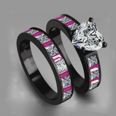 Couple Rings, Hjerte, DIAMOND, Women Ring