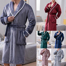 plushbathrobe, Winter, thickenpajama, mensleepwear