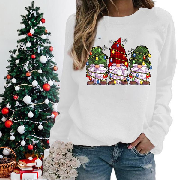 Christmas Sweatshirt Womens Christmas Gnomes Sweatshirt