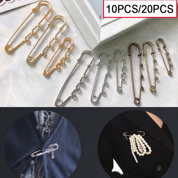 10/20Pcs Heavy Duty Safety Pins Metal Brooch Pin Kilt Pins