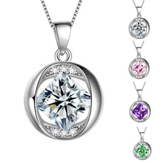 Sterling, DIAMOND, gemstonenecklace, women necklace