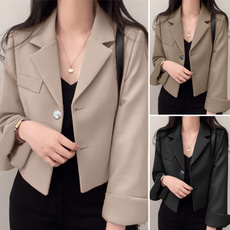 casual coat, blazerjacket, Collar, Plus Size