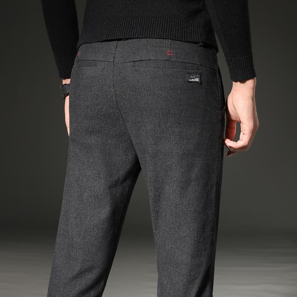 Slim Fit Textured Dark Grey Men Trousers - Wessi