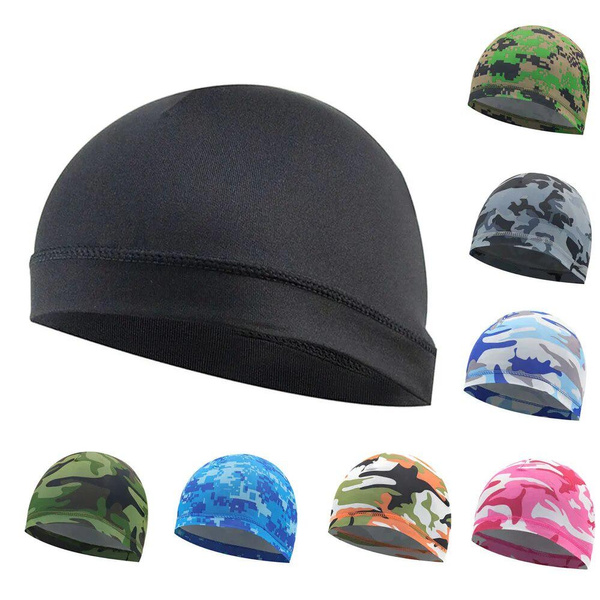 Skull Caps Helmet Liner Sweat Wicking Cap Running Hats Cycling Hiking Head  Cap for Men Women