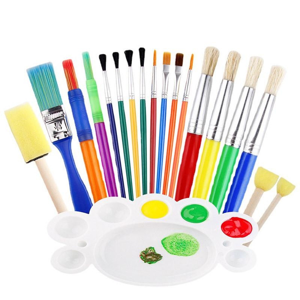 30PCS Kids Paint Brushes, Colorful Kids Painting Brush Set in Various