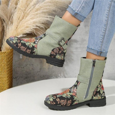womenhighboot, Embroidery, Denim, Outdoor