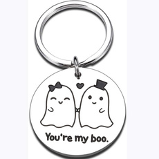 ghost, cute, halloweenbookeychain, Key Chain