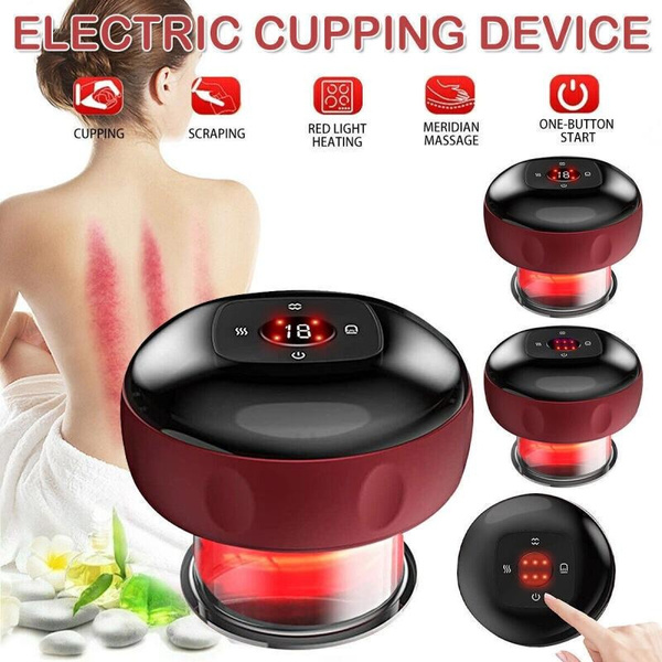 Electric Cupping Therapy Massager With Red Light Vibration Portable USB