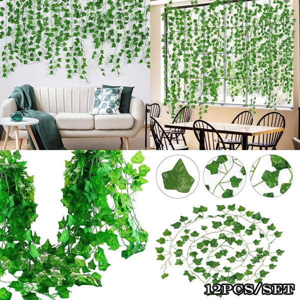 12 PCS Fake Ivy Leaves, Artificial Greenery Vines For Decor, Room Decor  Garland