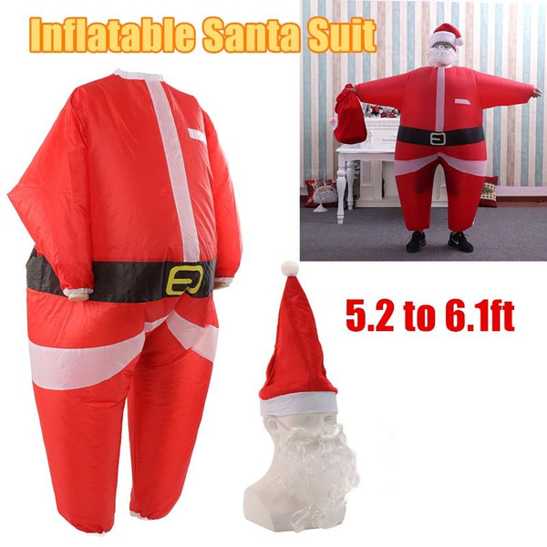 Inflatable Santa Suit Vivid Colors Battery Powered Inflator Polyester