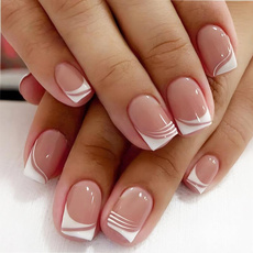 pink, acrylic nails, Square, pressonnail