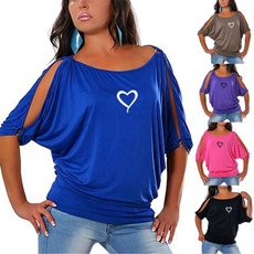 Heart, loosefitshirtsforwomen, Cotton T Shirt, Summer