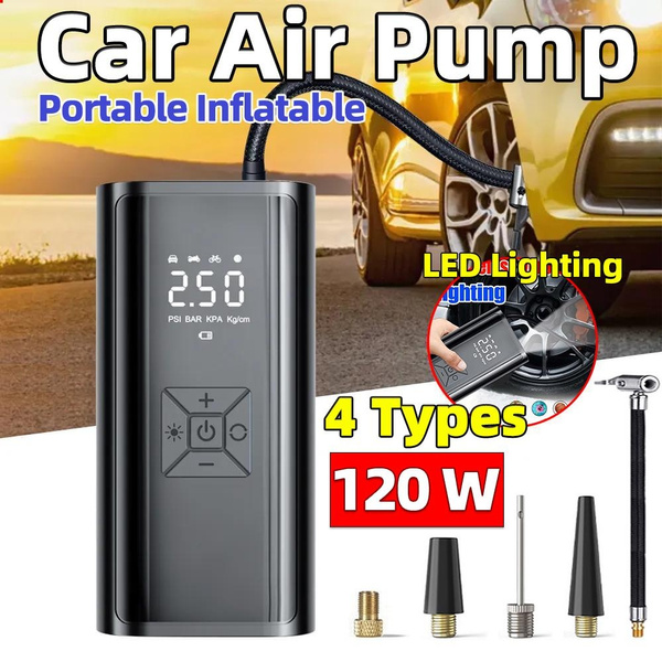 Wireless Inflatable Pump Car Air Pump Handheld Portable 120W Electric Car Tire Inflatable Pump ...