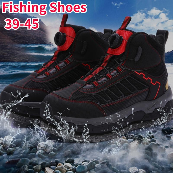 2024 Rock Fishing Shoes Men's Offshore Fishing Shoes Waterproof Skid-proof  Reef-climbing Shoes Handiness Felt Spike Soles Hiking Boots