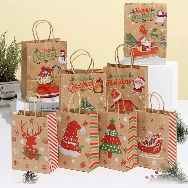 8pcs/set 21*15*8cm Creative Candy Gift Bag With Christmas Theme, Easy ...