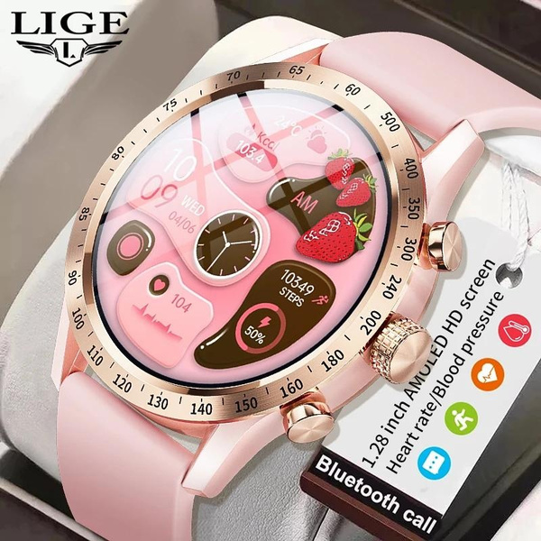 2024 LIGE 1.28 inch AMOLED Screen Smart Watch For Women Wireless