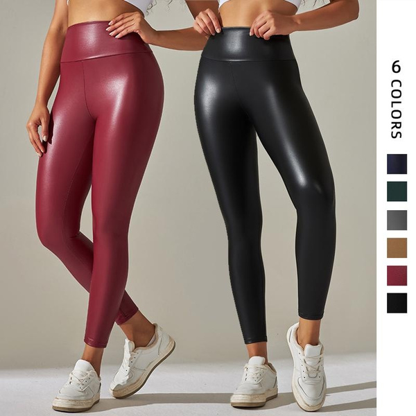 Leather Pants, Leggings, Color Pu Leather Pants, Women's High