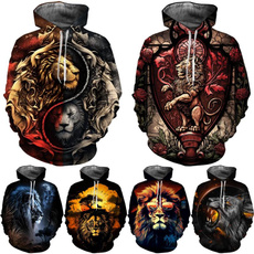 3D hoodies, Plus Size, lionhoodie, Animal