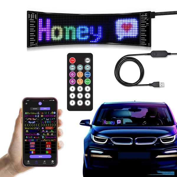 LED Car Sign Panel Bright Scrolling Advertising with Remote Control DIY ...