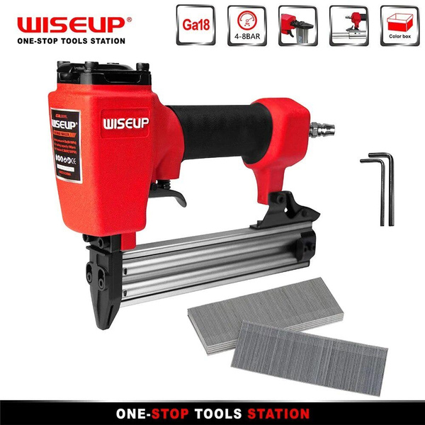 WISEUP Pneumatic Nail Gun Air Wood Frame Stapler with 3600 Staples DIY