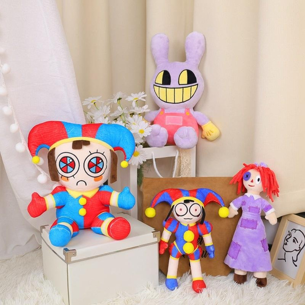 Digital Circus Plush,The Amazing Pomni and Jax Plushies Toy,New Digital  Circus Stuffed Plush Toys,Cartoon Image Pillow Gifts for Children and Youth  Fans