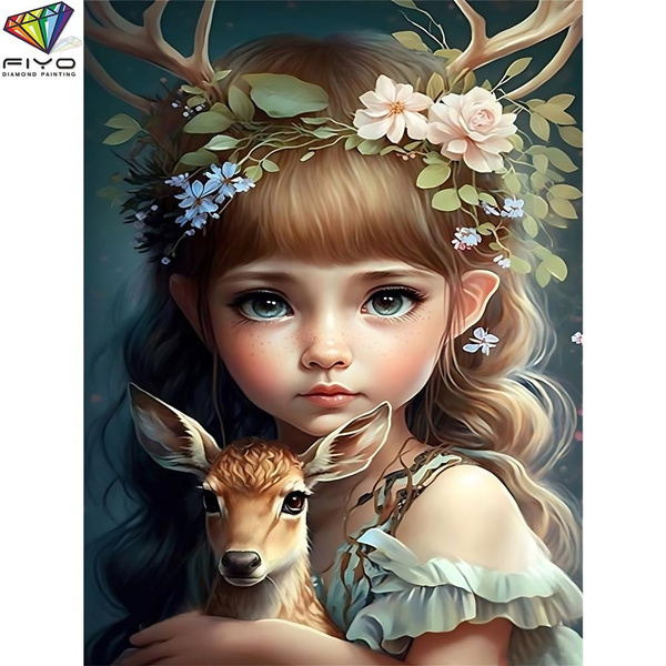 5D Deer Diamond Drawing Set for Adults and Children, Full Diamond