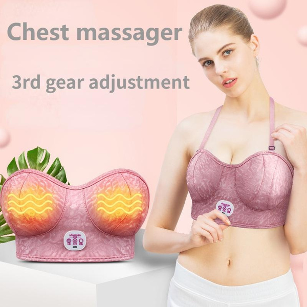 Electric Breast Massager, Electric Breast Massage Bra, Bra with Hot  Compress Function, Wireless Vibration Boosting Chest Massage for Underwear