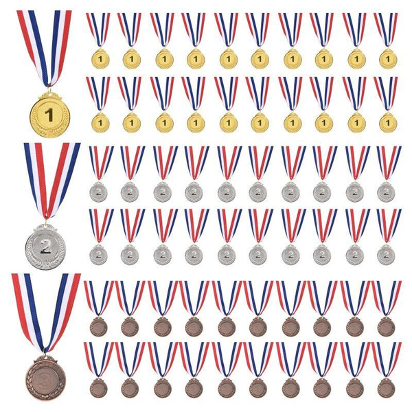 96 Pieces Gold Silver Bronze Award Metals, 2-Inch Olympic Style Award ...