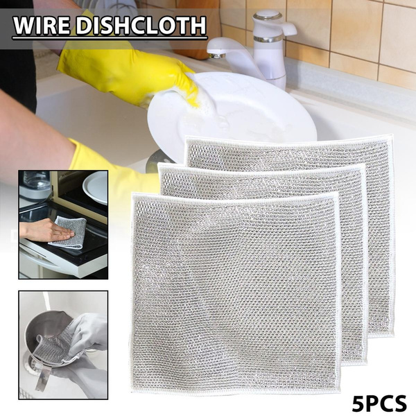 5PCS Multifunctional Wire Dishwashing Rag, Wire Dishcloth