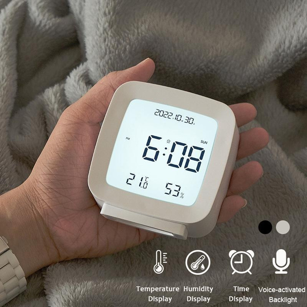 Small Desktop Digital Clock Temperature/Week/Date/Humidity/Alarm Clock ...